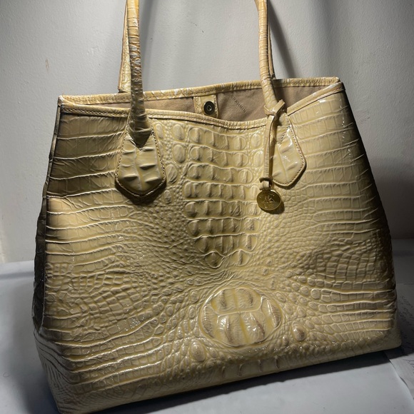 BRAHIMN handbag shoulder bag corcodile embossed good condition - Picture 6 of 16